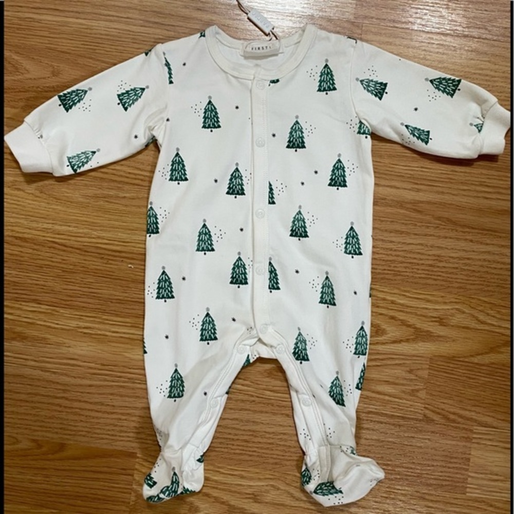 COPY - Firsts Festive Trees Organic Cotton Fitted One- Piece Pijamas